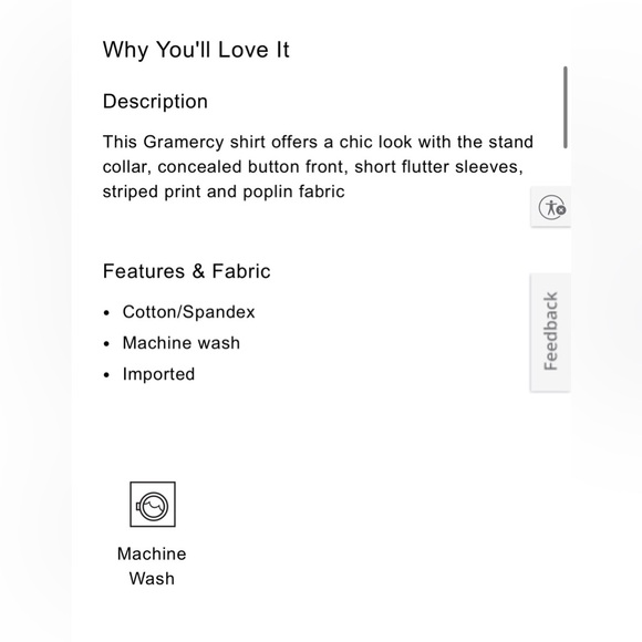 Express Poplin Striped Flutter Sleeve Button Up Gramercy Shirt Pink and White - Picture 7 of 7